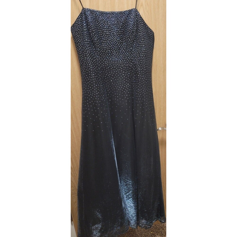 Onyx Nite Bluish/Gray Embellished Strapless Evening Dress~ Size 12